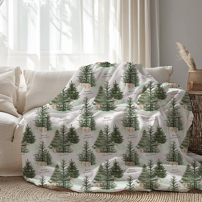 Personalized Christmas Blanket Velveteen or Sherpa Throw, Cozy Holiday Decor Gift, Winter Cover for Seasonal Comfort by HarborIslandDecor