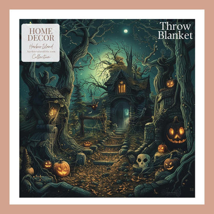 Halloween Throw Blanket Decor, Soft Blanket, Halloween Decor, Cozy Holiday Custom Fall Party Gift, Beautiful Unique Gothic Horror Print