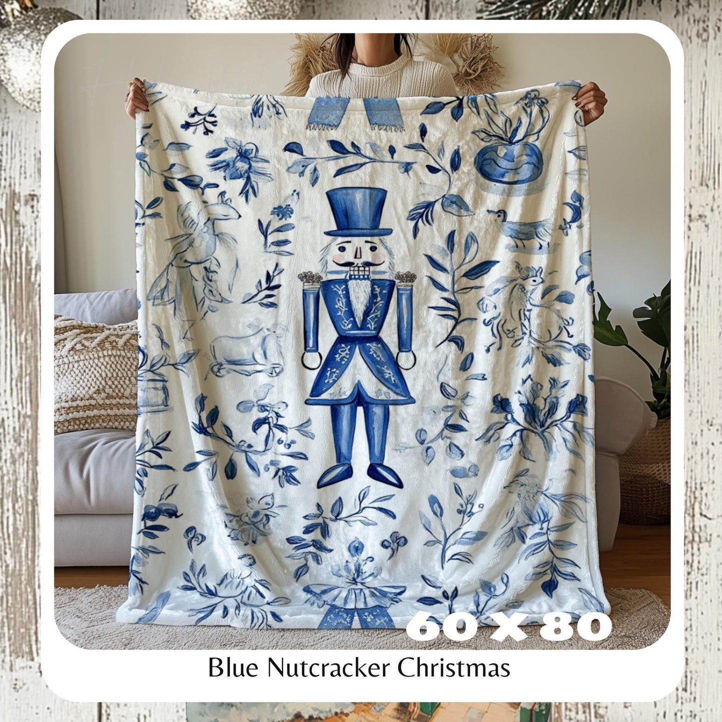 Nutcracker Ballet Cozy Throw Blanket, Festive Holiday Throw, Cozy Christmas Blanket, Christmas Blanket, Holiday Throw, HarborIslandDecor