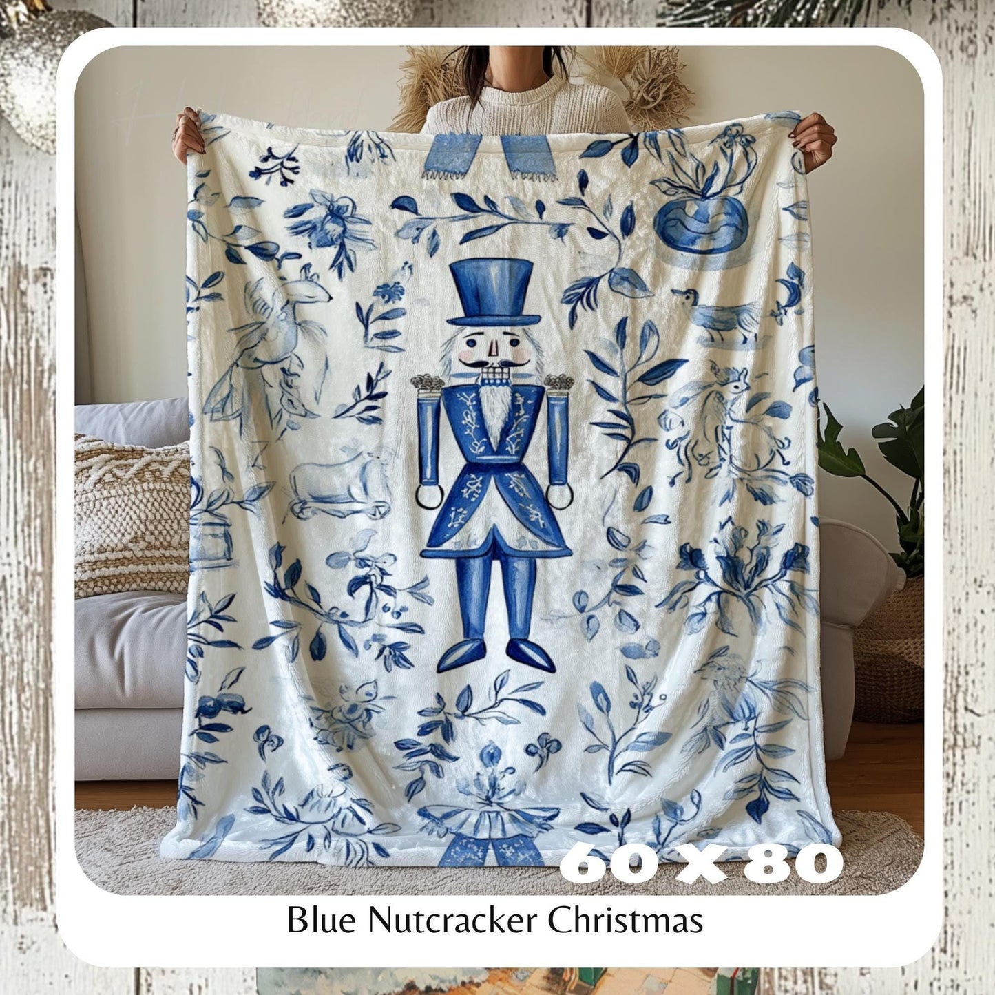 Nutcracker Ballet Cozy Throw Blanket, Festive Holiday Throw, Cozy Christmas Blanket, Christmas Blanket, Holiday Throw, HarborIslandDecor