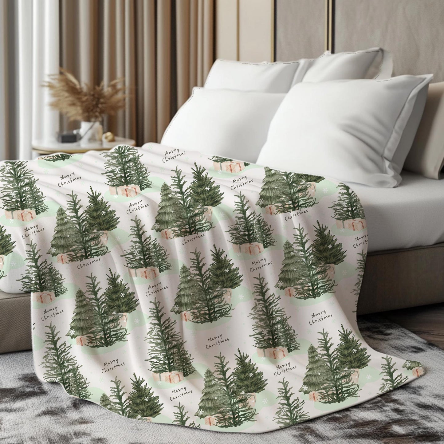 Personalized Christmas Blanket Velveteen or Sherpa Throw, Cozy Holiday Decor Gift, Winter Cover for Seasonal Comfort by HarborIslandDecor