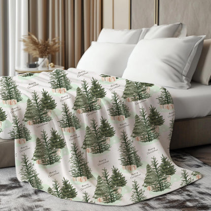 Personalized Christmas Blanket Velveteen or Sherpa Throw, Cozy Holiday Decor Gift, Winter Cover for Seasonal Comfort by HarborIslandDecor