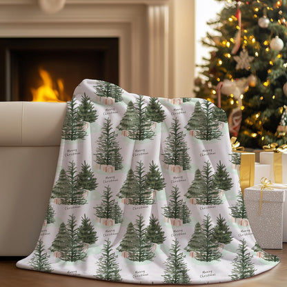 Personalized Christmas Blanket Velveteen or Sherpa Throw, Cozy Holiday Decor Gift, Winter Cover for Seasonal Comfort by HarborIslandDecor