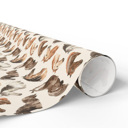 Cowgirl Horse Wrapping Paper, Christmas Equestrian Gift Wrap, Winter Riding Wrap, Holiday Present Paper, Horse Lover Festive Sheet