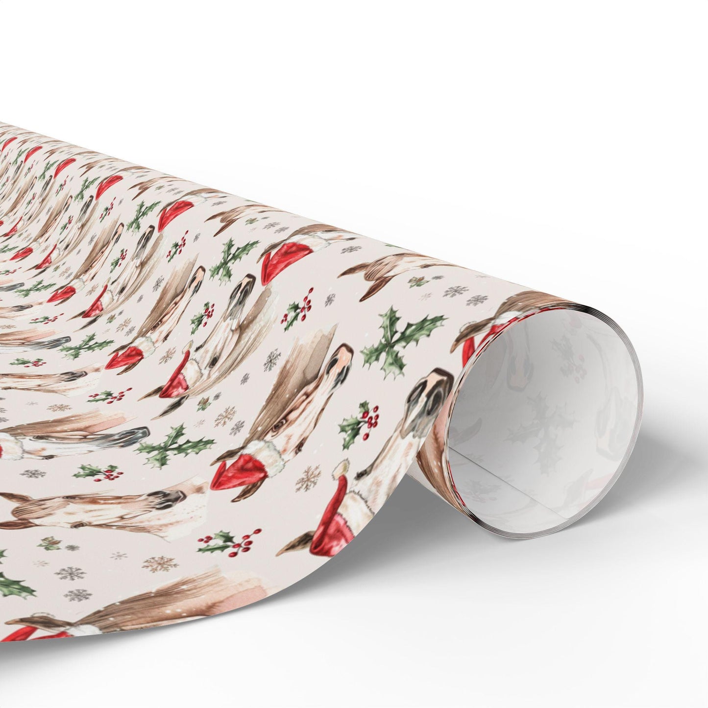 Christmas Horse Wrap with Santa, Equestrian Holiday Gift Paper, Cowgirl Xmas Wrap, Winter Riding Present, Horse Lover Festive Paper