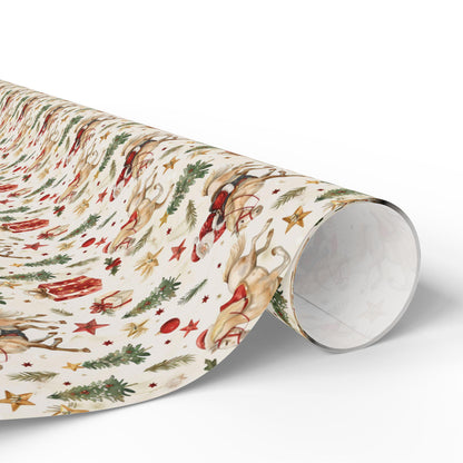 Santa Horse Wrapping Paper, Equestrian Christmas Gift Wrap, Cowgirl Holiday Paper, Winter Riding Present Wrap, Horse Lover Xmas