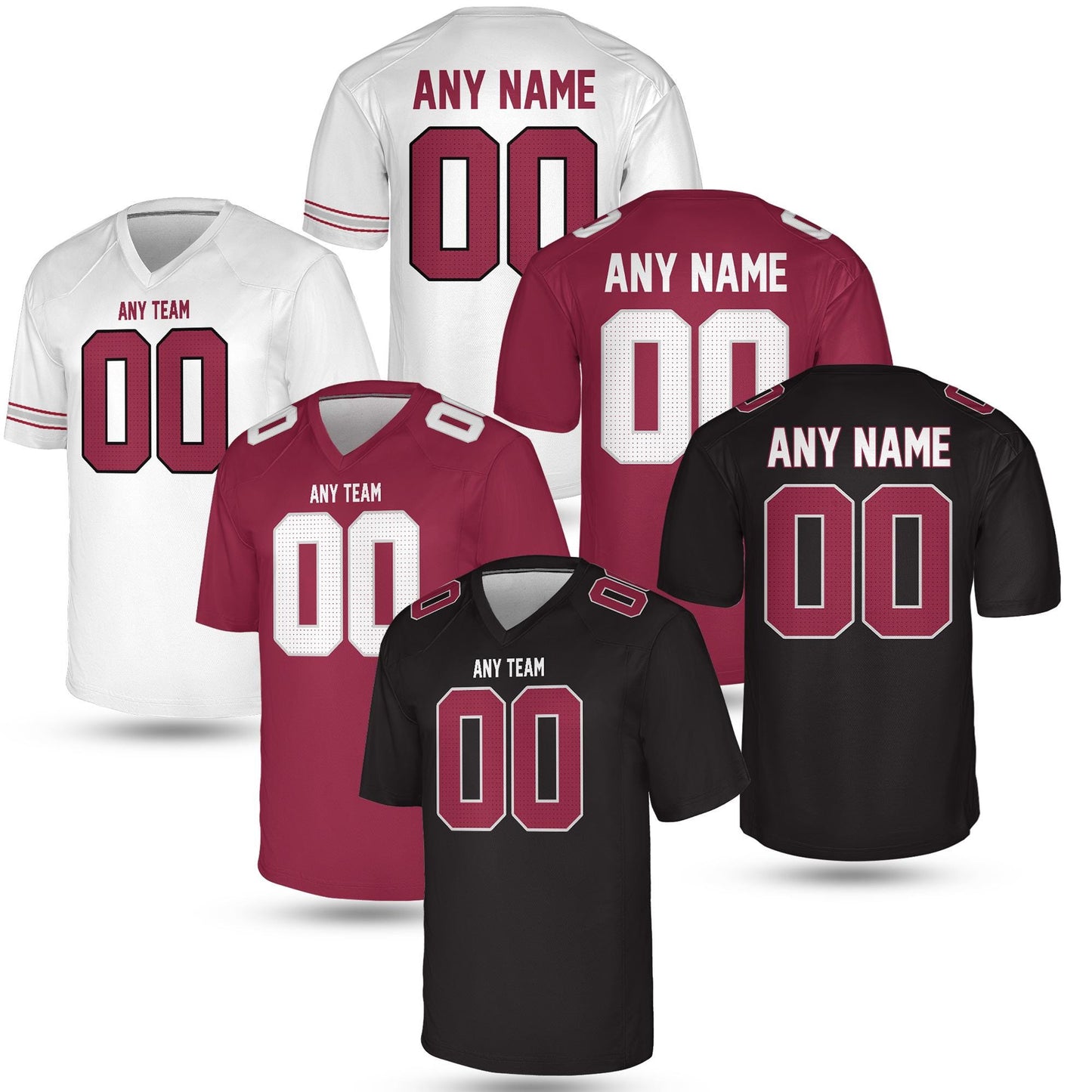 Custom Football Jersey – Desert Red & White Retro | Personalized American Game Day Jersey – Vintage Arizona Jersey – Unisex Adult Sizes