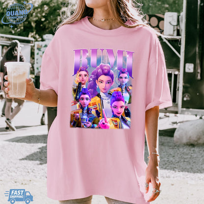 Rumi Kpop Shirt, Rumi Bootleg Fan T-Shirt, Kpop Demon Hunters Tee, gift For Fan Shirt, Gift for Huntrix fan Shirt