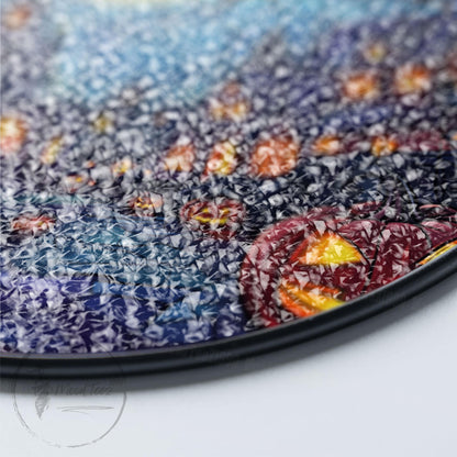 Haunted House Stained Glass Suncatcher, Halloween Window Art, Halloween Spooky Art, Spooky Pumpkin Decor, Window Hanging