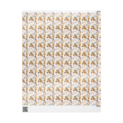 Horse Birthday Wrapping Paper, Gift Wrap for Horse Lover, Equestrian Birthday Present Wrap, Pony Themed Gift Paper