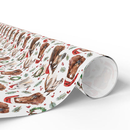 Cowgirl Christmas Wrap, Horse Winter Gift Paper, Equestrian Holiday Wrapping, Festive Rider Present Wrap, Horse Lover Xmas Sheet