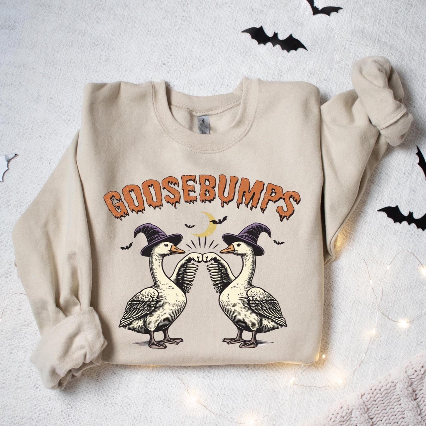 Goosebumps Halloween Sweatshirt, Funny Goose Lover,, Halloween Cute Ghost Sweatshirt, Spooky Season Sweater, Halloween Gift, Halloween Shirt