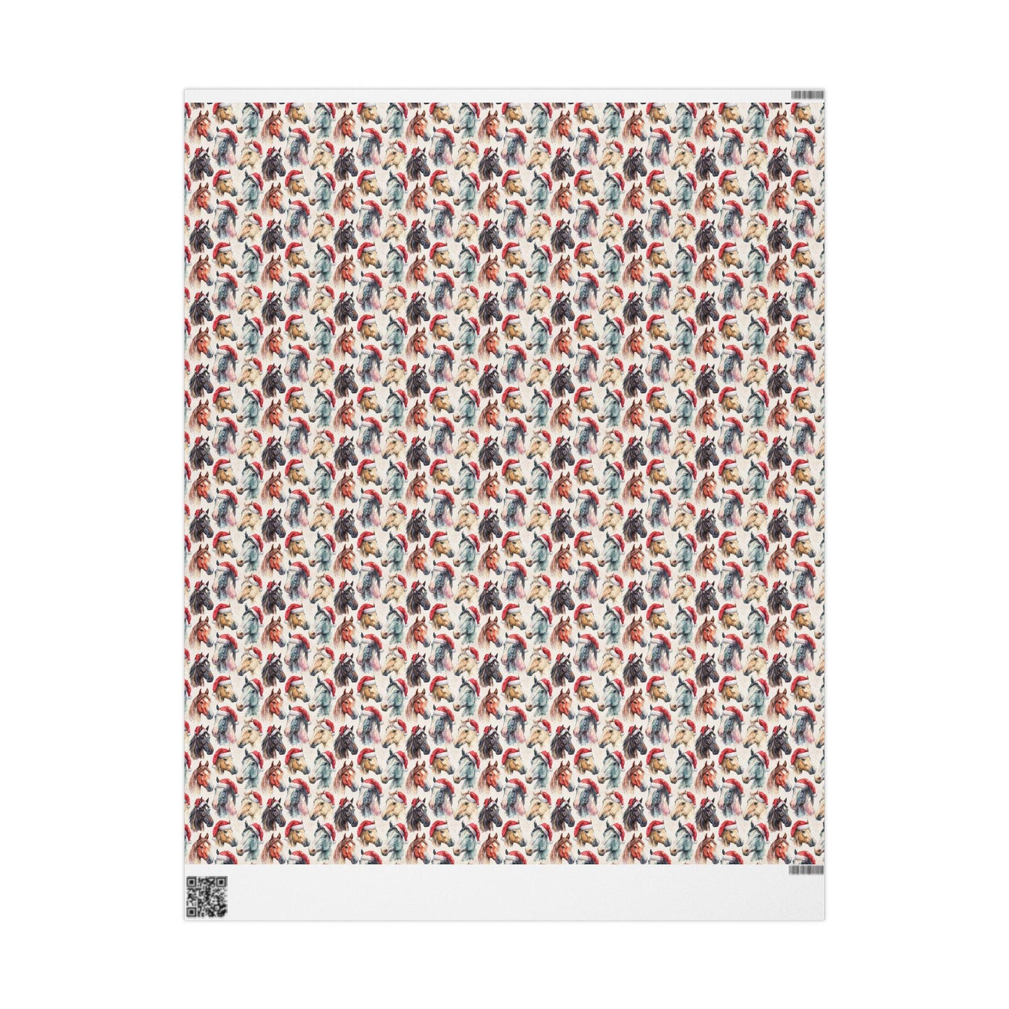 Festive Horse Gift Wrap, Equestrian Xmas Wrapping Paper, Winter Riding Holiday Wrap, Cowgirl Present Paper, Horse Lover Christmas