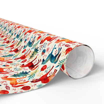 Winter Horse Print Wrap, Equestrian Xmas Wrapping Paper, Holiday Cowgirl Gift Paper, Festive Horse Lover Wrap, Riding Present Sheet