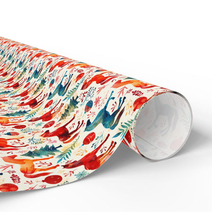 Winter Horse Print Wrap, Equestrian Xmas Wrapping Paper, Holiday Cowgirl Gift Paper, Festive Horse Lover Wrap, Riding Present Sheet