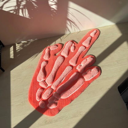 3D Skeleton Hand Rug: Modern Tufted Accent Rug