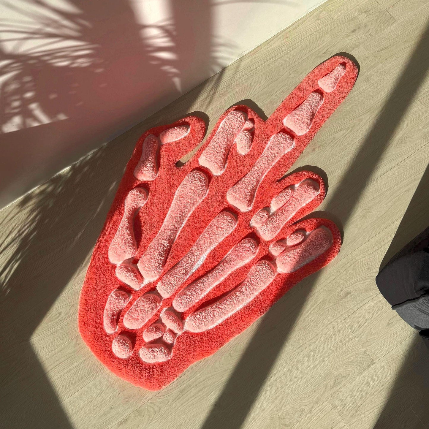 3D Skeleton Hand Rug: Modern Tufted Accent Rug
