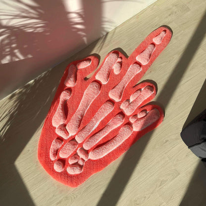 3D Skeleton Hand Rug: Modern Tufted Accent Rug