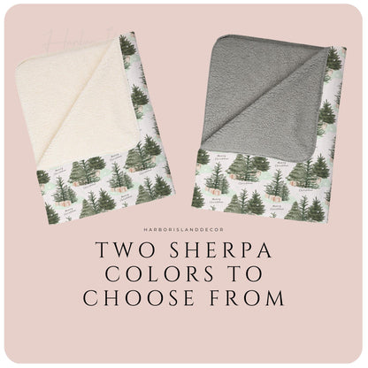 Sherpa Fleece Throw Blanket Cozy Christmas Decor Warm Winter Gift by HarborIslandDecor