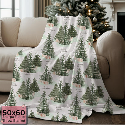 Sherpa Fleece Throw Blanket Cozy Christmas Decor Warm Winter Gift by HarborIslandDecor