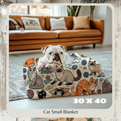Cat Blanket for Cat Lovers, Sherpa Throw Blanket, Cat Themed Gift, Gift for Reader, Cat Mom or Dad, Pet Owner Gift by Harbor Island Decor