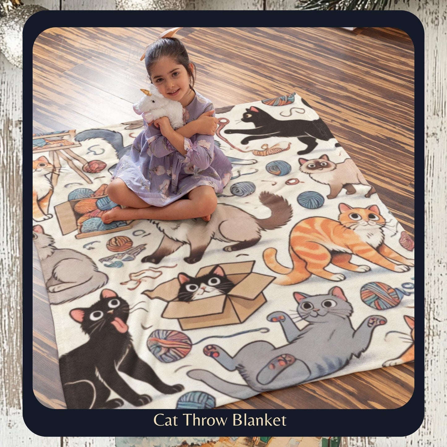 Cat Blanket for Cat Lovers, Sherpa Throw Blanket, Cat Themed Gift, Gift for Reader, Cat Mom or Dad, Pet Owner Gift by Harbor Island Decor