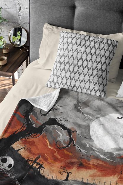 Dark Academia Decorative Blanket, Witchy Aesthetics, Spooky Cozy Blanket, Gothic Blanket, Halloween Home Decoration by HarborIslandDecor