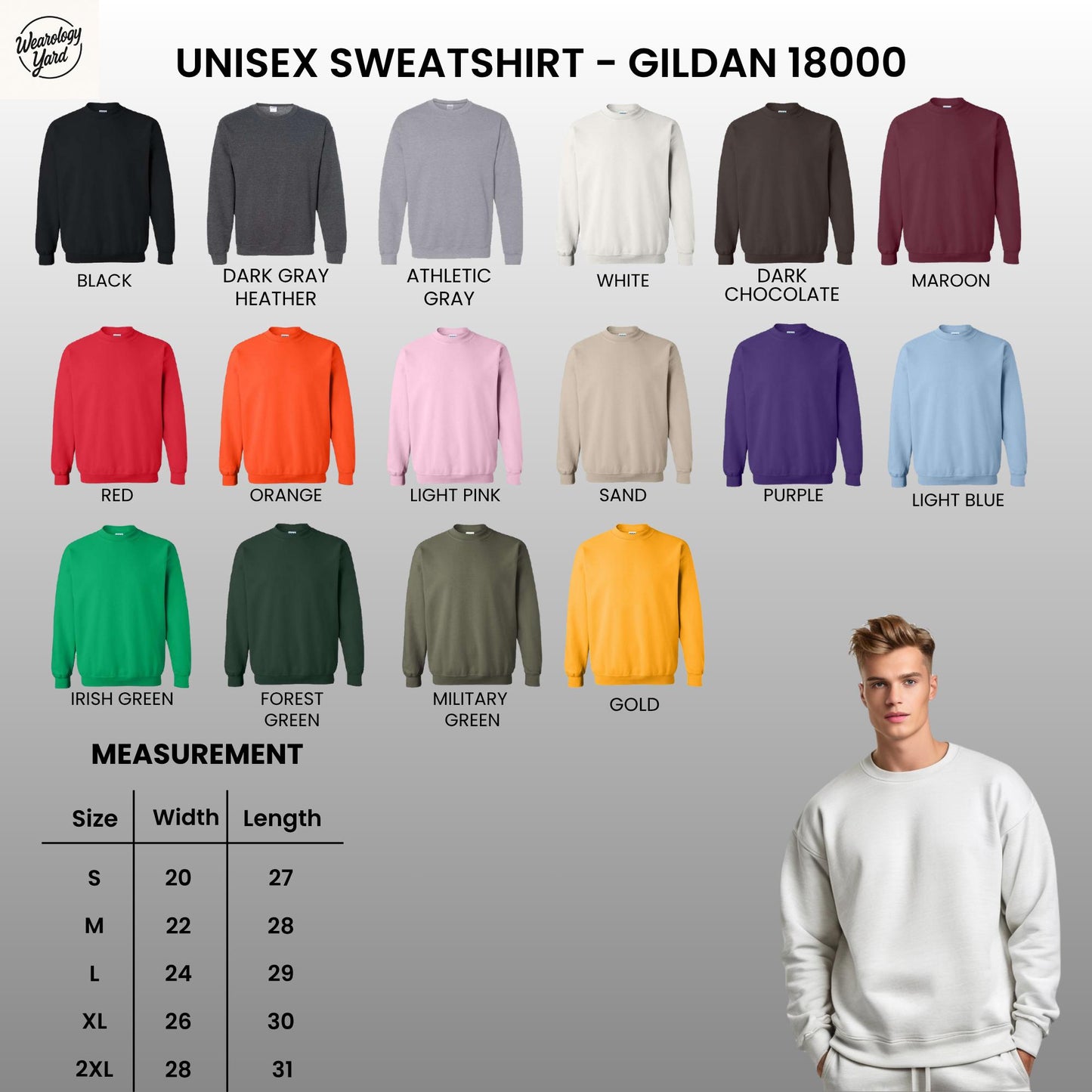 Chicago Bears Sweatshirt - Gildan Football Crewneck