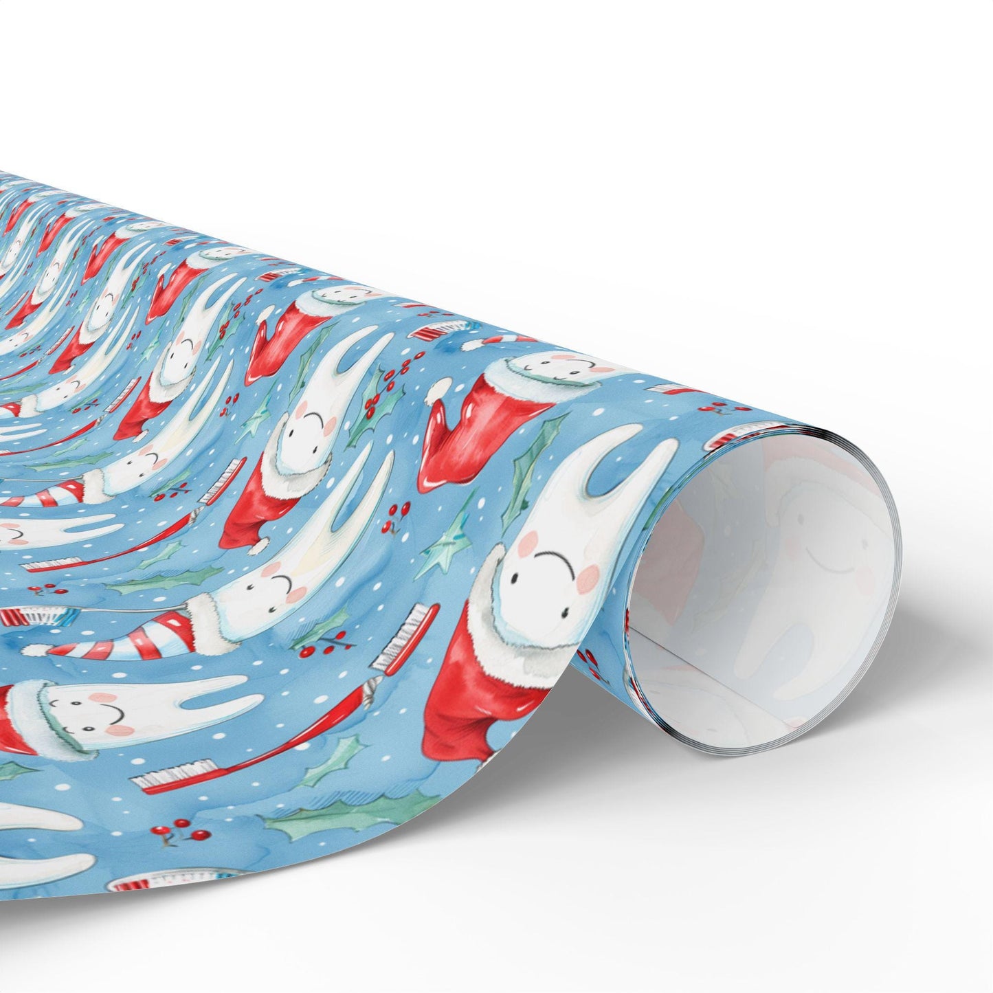 Dentist Appreciation Gift Wrap, Dental Pattern Paper, Unique Tooth Design Christmas Fun Gift Wrap for Dental Office Dentist and Hygienists