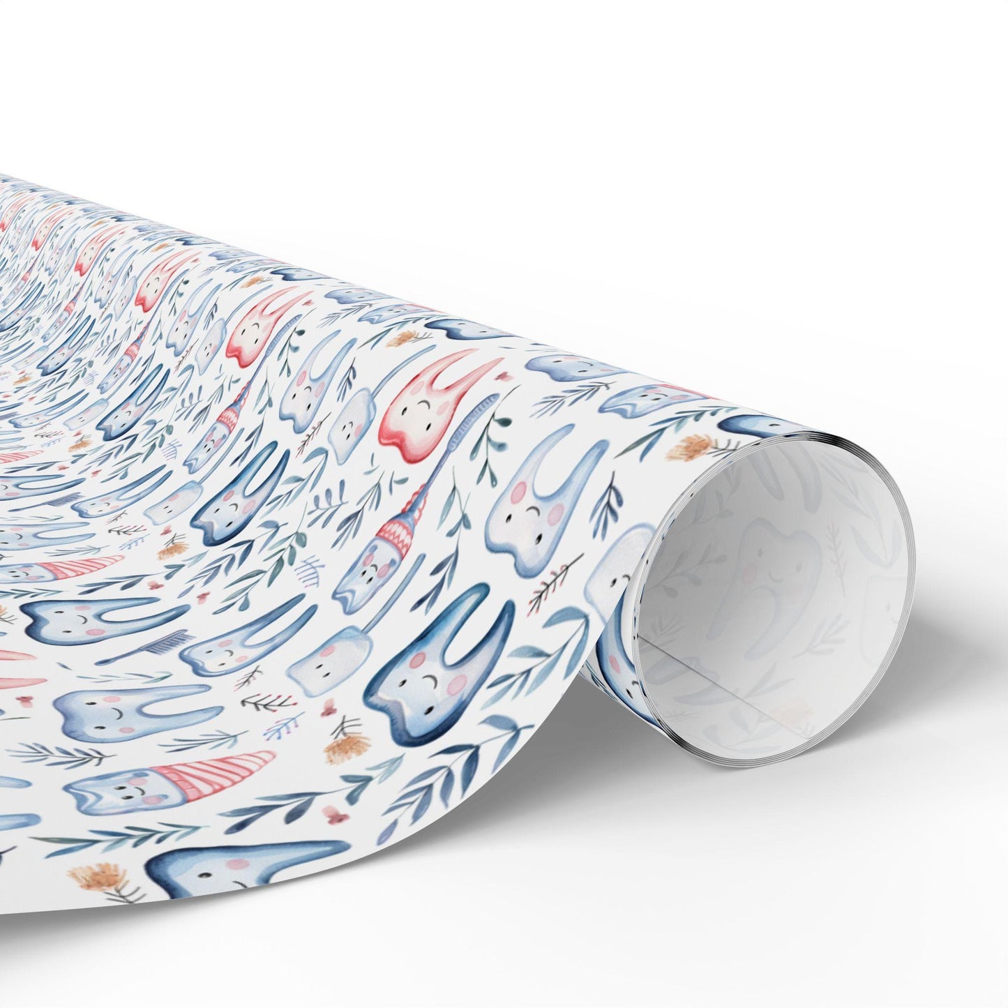 Elegant Dentist Wrapping Paper, Minimal Tooth Gift Wrap Fun Gift Wrap for Dental Office Dentist and Hygienists