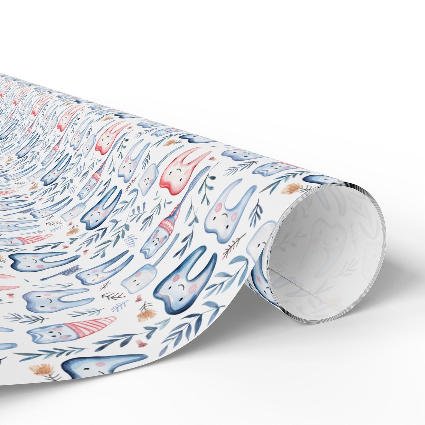 Elegant Dentist Wrapping Paper, Minimal Tooth Gift Wrap Fun Gift Wrap for Dental Office Dentist and Hygienists