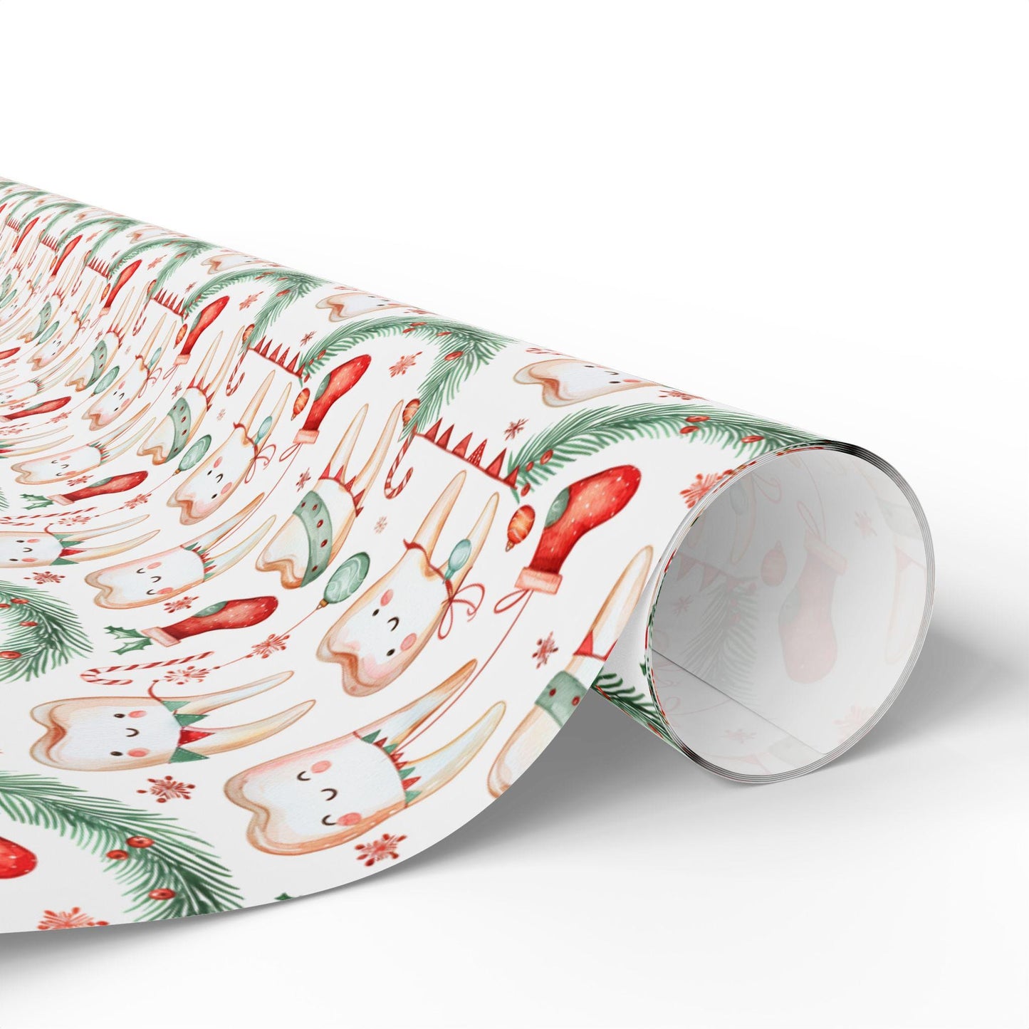Wrapping Paper for Dentists, Modern Tooth Pattern, Office Gift Wrap Christmas Fun Gift Wrap for Dental Office Dentist and Hygienists