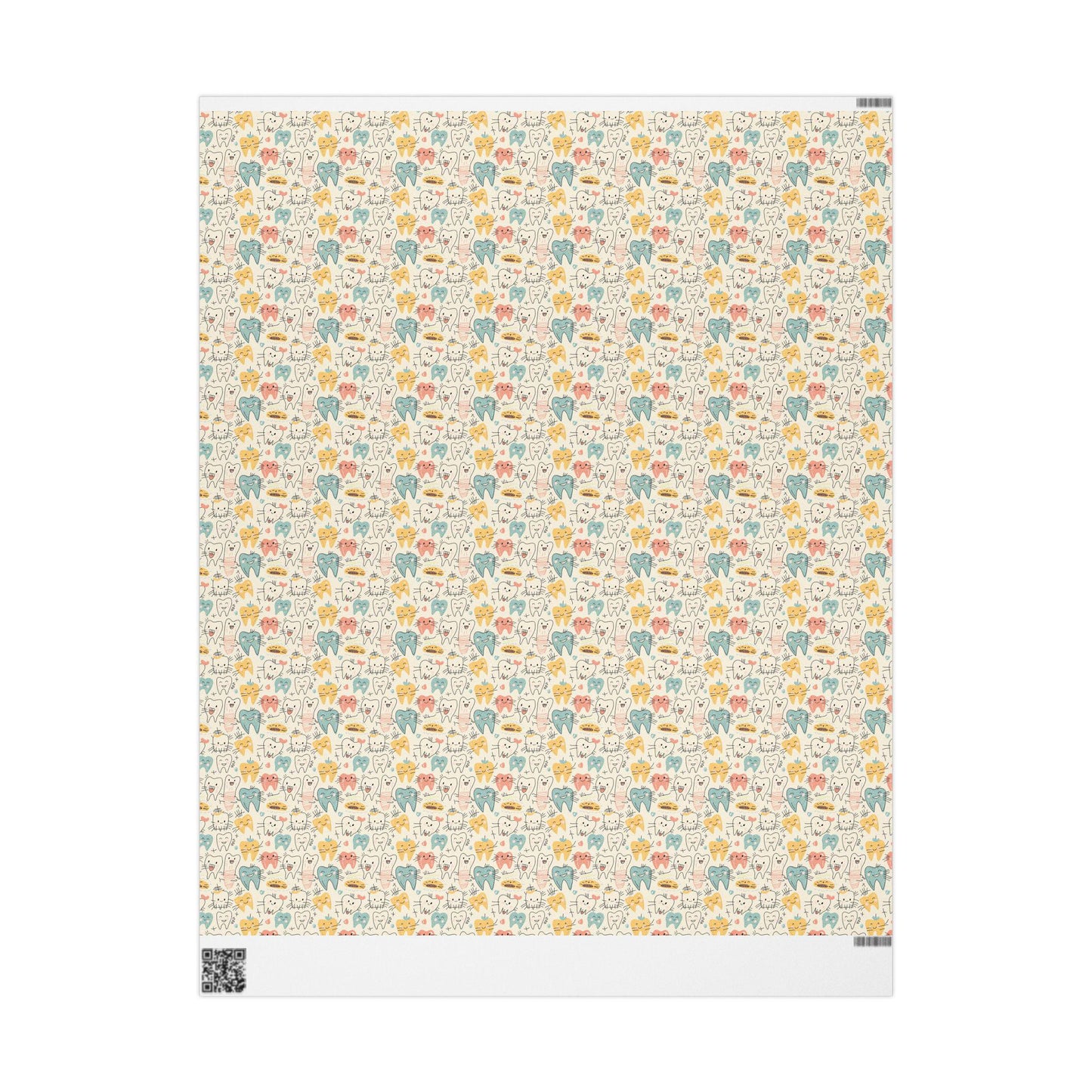 Dentist Wrapping Paper, Tooth Pattern Gift Wrap, Orthodontist Print Design Fun Gift Wrap for Dental Office Dentist and Hygienists