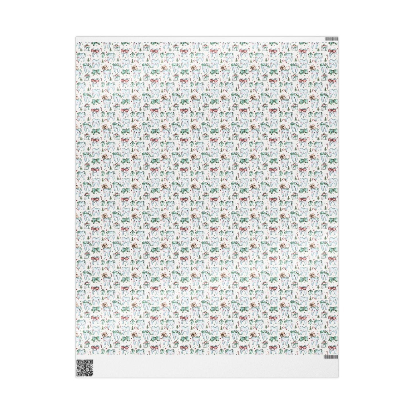 Dentist Wrapping Paper, Tooth Pattern Gift Wrap, Orthodontist Print Design Christmas Fun Gift Wrap for Dental Office Dentist and Hygienists