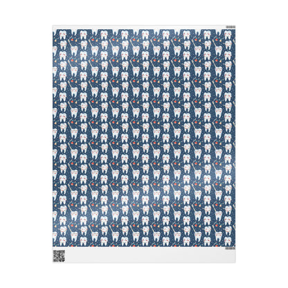 Orthodontist Wrapping Paper, Dentist Gift Wrap, Modern Tooth Design Holiday Fun Gift Wrap for Dental Office Dentist and Hygienists