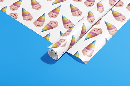 Personalized Wrapping Paper, Gift Wrap, Your Photo, Birthday, Your Text, Your Name, Customised, Party Hat, Paper, Your Age, Eco, Recyclable