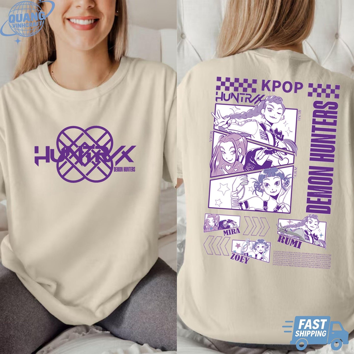 Kpop Demon Hunters shirt -, Huntrix tee , Kpop idol group shirt, Mira, Rumi, Joy shirt, Huntrix fan, kpop fan, korea shirt