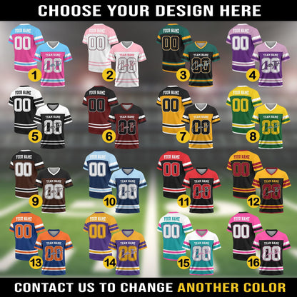Personalized Team Name Number Football Jersey Shirt For Adult Kid, Custom Name Jersey Shirt For Football Fan Tee College football shirts