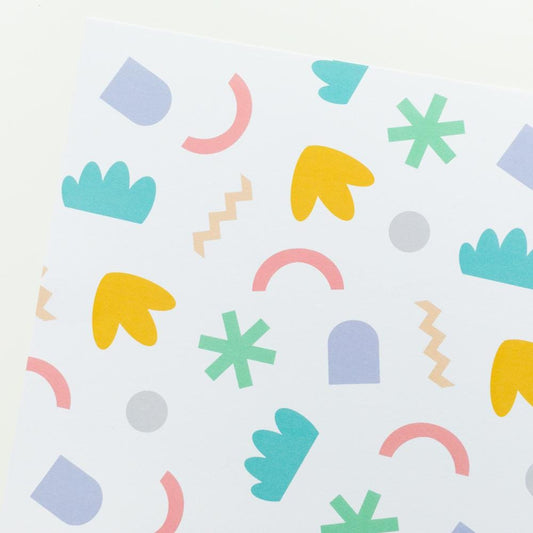 Abstract Wrapping Paper 700x500mm - White Gift Wrap - Birthday Wrapping Paper - Children's Wrapping Paper - Geometric Gift Wrap - Wedding