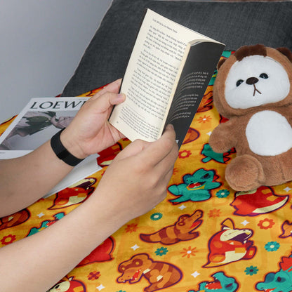 Totodile Fuecoco Fleece Blanket, Topical Throw Blanket, Cotton Baby Blanket, Home Decor Cozy Blanket, Totodile Blanket Gifts