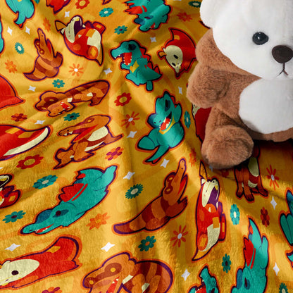 Totodile Fuecoco Fleece Blanket, Topical Throw Blanket, Cotton Baby Blanket, Home Decor Cozy Blanket, Totodile Blanket Gifts