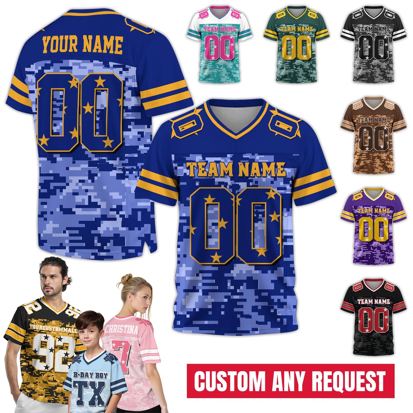 Personalized Team Name Number Football Jersey Shirt For Men Women Youth Kid, Custom Football Jersey Gift for Sport Fan Game Day Outfit
