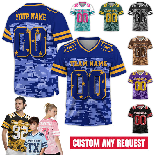 Personalized Team Name Number Football Jersey Shirt For Men Women Youth Kid, Custom Football Jersey Gift for Sport Fan Game Day Outfit