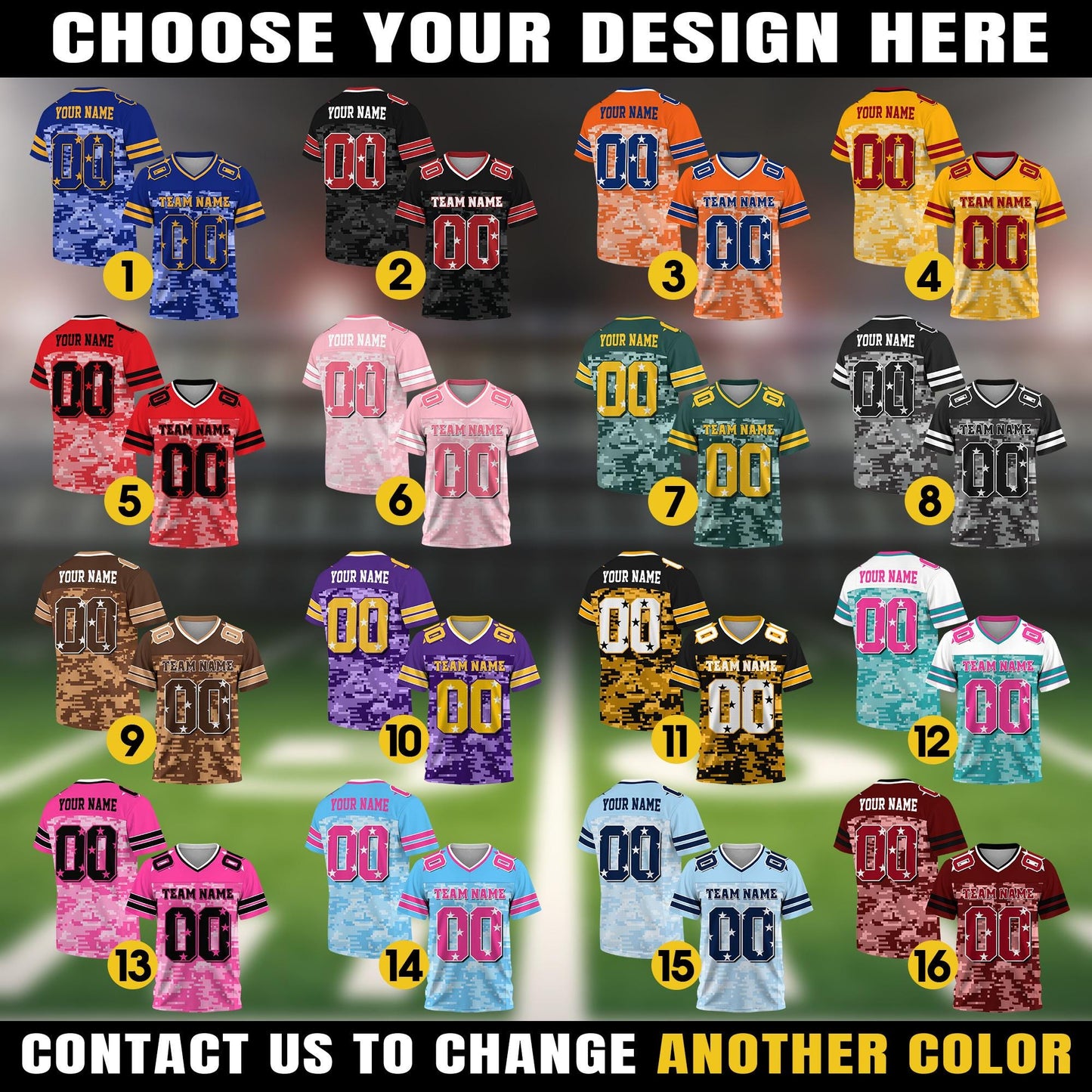 Custom Adult Kids Football Jersey Shirt with Personalized Team Name Number, Custom Football Shirt Gift for Sport Fan Uniform Game Day Outfit