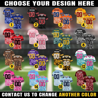 Custom Adult Kids Football Jersey Shirt with Personalized Team Name Number, Custom Football Shirt Gift for Sport Fan Uniform Game Day Outfit