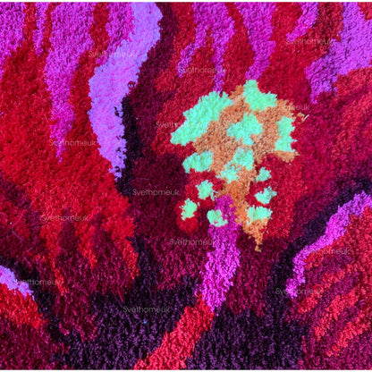 Red Hibiscus Flower Flocking Rug Floral bath mat Bath Mat Non-slip Absorbent Microfiber