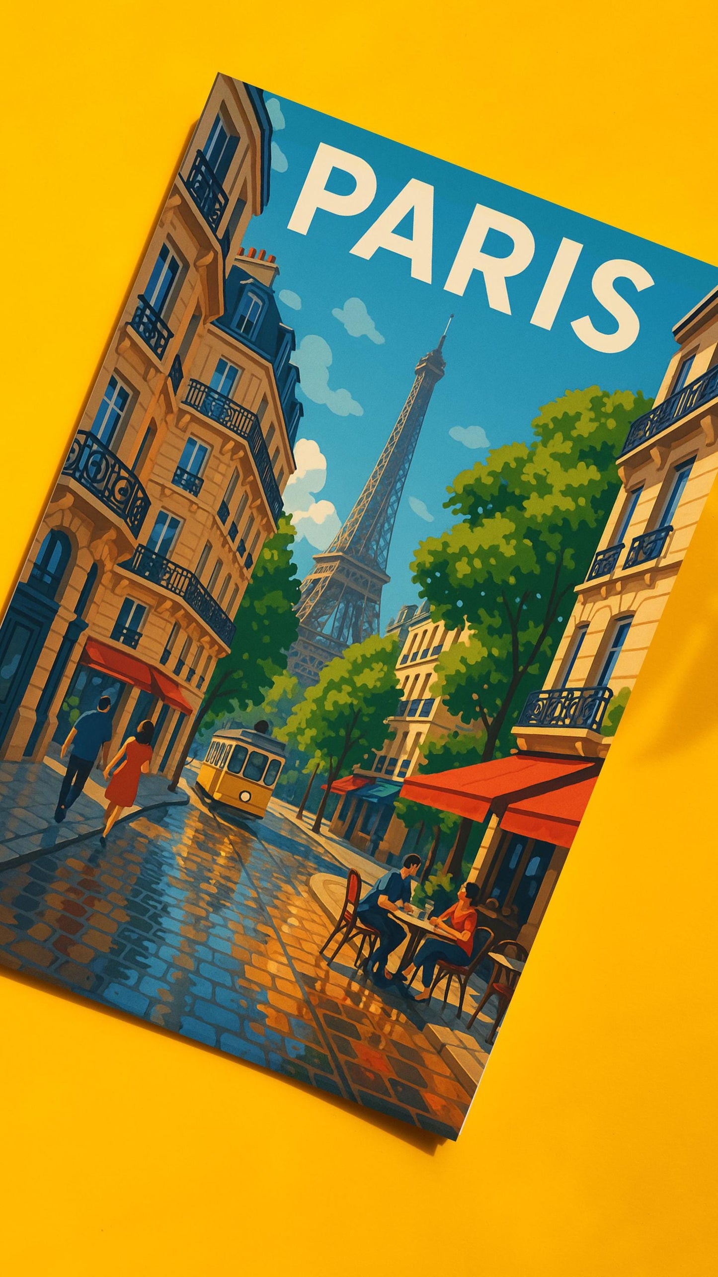 Paris Eiffel Tower Wall Art, France Travel Print, Paris Cityscape Print, Travel Decor, Wedding Gift, Birthday Present, Paris French Wall Art