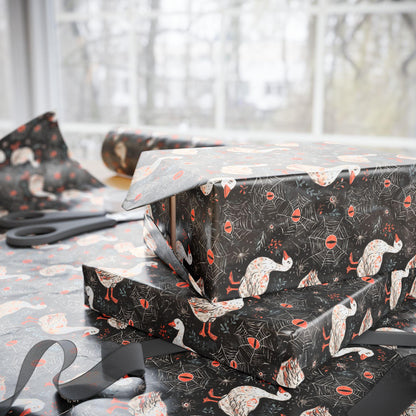Halloween Goose Gift Wrap for Boo Baskets & Spooky Surprises | Spooky Goose Wrapping Paper for Halloween and October Gifting