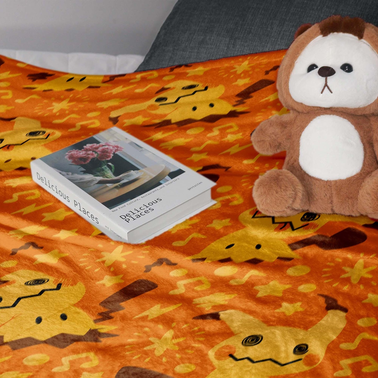 Mimikyu Fleece Blanket, Cute Ghost Throw Blanket, Cozy Cotton Blanket, Halloween Baby Gift, Kawaii Home Decor, Mimikyu Blanket Gifts