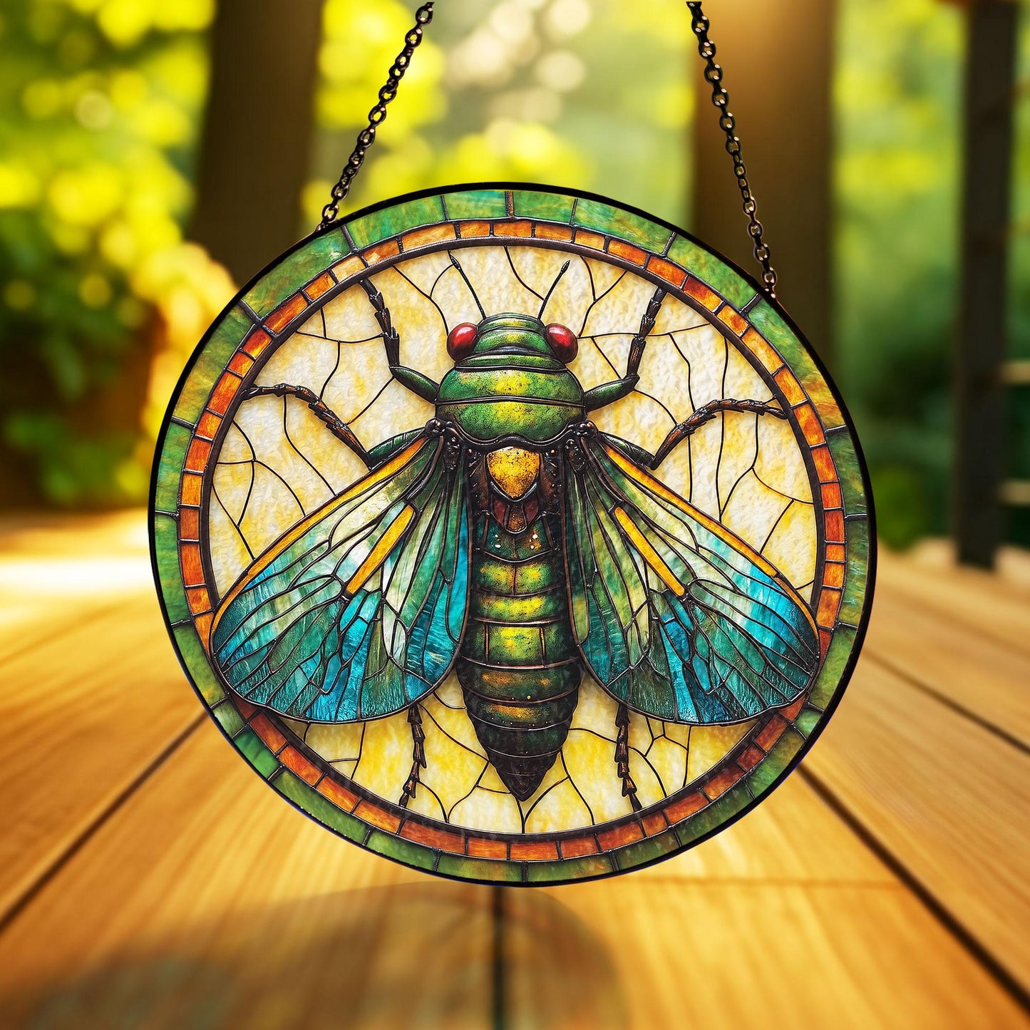 Cicada GLASS Window Decor, Translucent Decor, Insect glass window hanging, cicada vibrant Decor Gift, cicada Suncatcher, Insect lover gift